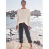 imageANRABESS Women Crewneck Long Batwing Sleeve Casual Loose Fit Ribbed Knit Fall 2024 Cozy Pullover Sweater Top OutfitsAlmond