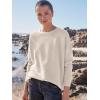 imageANRABESS Women Crewneck Long Batwing Sleeve Casual Loose Fit Ribbed Knit Fall 2024 Cozy Pullover Sweater Top OutfitsAlmond