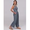 imageANRABESS Women Jumpsuits Sleeveless V Neck Elegant Dressy Casual Backless One Piece Pants Romper 2025 Summer OutfitsDark Grey