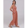 imageANRABESS Women Jumpsuits Sleeveless V Neck Elegant Dressy Casual Backless One Piece Pants Romper 2025 Summer OutfitsRust