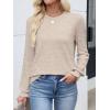 imageANRABESS Women Lace Long Sleeve Tops 2025 Fall Lightweight Sweaters Dressy Casual Knitted Pullover ShirtsAlmond
