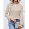 imageANRABESS Women Lace Long Sleeve Tops 2025 Fall Lightweight Sweaters Dressy Casual Knitted Pullover ShirtsAlmond