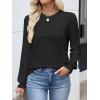 imageANRABESS Women Lace Long Sleeve Tops 2025 Fall Lightweight Sweaters Dressy Casual Knitted Pullover ShirtsBlack