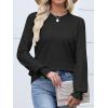 imageANRABESS Women Lace Long Sleeve Tops 2025 Fall Lightweight Sweaters Dressy Casual Knitted Pullover ShirtsBlack
