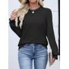 imageANRABESS Women Lace Long Sleeve Tops 2025 Fall Lightweight Sweaters Dressy Casual Knitted Pullover ShirtsBlack