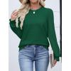 imageANRABESS Women Lace Long Sleeve Tops 2025 Fall Lightweight Sweaters Dressy Casual Knitted Pullover ShirtsForest Green