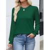 imageANRABESS Women Lace Long Sleeve Tops 2025 Fall Lightweight Sweaters Dressy Casual Knitted Pullover ShirtsForest Green