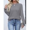 imageANRABESS Women Lace Long Sleeve Tops 2025 Fall Lightweight Sweaters Dressy Casual Knitted Pullover ShirtsGrey