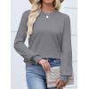 imageANRABESS Women Lace Long Sleeve Tops 2025 Fall Lightweight Sweaters Dressy Casual Knitted Pullover ShirtsGrey