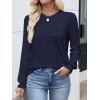 imageANRABESS Women Lace Long Sleeve Tops 2025 Fall Lightweight Sweaters Dressy Casual Knitted Pullover ShirtsNavy Blue