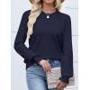 imageANRABESS Women Lace Long Sleeve Tops 2025 Fall Lightweight Sweaters Dressy Casual Knitted Pullover ShirtsNavy Blue