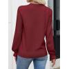 imageANRABESS Women Lace Long Sleeve Tops 2025 Fall Lightweight Sweaters Dressy Casual Knitted Pullover ShirtsRed