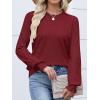 imageANRABESS Women Lace Long Sleeve Tops 2025 Fall Lightweight Sweaters Dressy Casual Knitted Pullover ShirtsRed