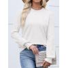 imageANRABESS Women Lace Long Sleeve Tops 2025 Fall Lightweight Sweaters Dressy Casual Knitted Pullover ShirtsWhite