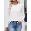 imageANRABESS Women Lace Long Sleeve Tops 2025 Fall Lightweight Sweaters Dressy Casual Knitted Pullover ShirtsWhite