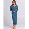 imageANRABESS Women Long Sleeve Button V Neck Oversized Casual Loose Fit Waffle Knit Fall Midi Sweater Dress 2025 Trendy OutfitsDusty Blue