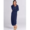imageANRABESS Women Long Sleeve Button V Neck Oversized Casual Loose Fit Waffle Knit Fall Midi Sweater Dress 2025 Trendy OutfitsNavy Blue