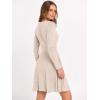 imageANRABESS Women Long Sleeve Ribbed Knit Short Dresses 2025 Fall Winter V Neck Casual Swing A Line Sweater DressBeige