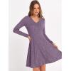 imageANRABESS Women Long Sleeve Ribbed Knit Short Dresses 2025 Fall Winter V Neck Casual Swing A Line Sweater DressPurple