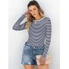 imageANRABESS Women Long Sleeve Shirts Rib Knit Slim Fit Tops Basic Tee 2025 Fall Outfits Casual TShirt Underscrubs Layer ClothesNavy Blue White