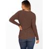 imageANRABESS Women Long Sleeve Tunic Top with Leggings Crewneck Ribbed Knit Buttons Shirts 2025 Fall Casual Lightweight SweatersBrown