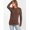 imageANRABESS Women Long Sleeve Tunic Top with Leggings Crewneck Ribbed Knit Buttons Shirts 2025 Fall Casual Lightweight SweatersBrown