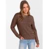 imageANRABESS Women Long Sleeve Tunic Top with Leggings Crewneck Ribbed Knit Buttons Shirts 2025 Fall Casual Lightweight SweatersBrown