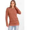 imageANRABESS Women Long Sleeve Tunic Top with Leggings Crewneck Ribbed Knit Buttons Shirts 2025 Fall Casual Lightweight SweatersBurnt Orange