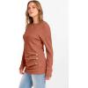 imageANRABESS Women Long Sleeve Tunic Top with Leggings Crewneck Ribbed Knit Buttons Shirts 2025 Fall Casual Lightweight SweatersBurnt Orange