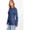 imageANRABESS Women Long Sleeve Tunic Top with Leggings Crewneck Ribbed Knit Buttons Shirts 2025 Fall Casual Lightweight SweatersDark Blue