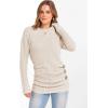 imageANRABESS Women Long Sleeve Tunic Top with Leggings Crewneck Ribbed Knit Buttons Shirts 2025 Fall Casual Lightweight SweatersLight Khaki