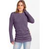 imageANRABESS Women Long Sleeve Tunic Top with Leggings Crewneck Ribbed Knit Buttons Shirts 2025 Fall Casual Lightweight SweatersPurple