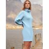 imageANRABESS Women Oversized Sweater Dress Turtleneck Batwing Long Sleeve Ribbed Knit Loose 2025 Fall Winter Casual Short DressLight Blue