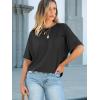 imageANRABESS Women Oversized T Shirts Short Sleeve Summer Casual Loose Top Basic Tee with PocketBlack