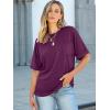 imageANRABESS Women Oversized T Shirts Short Sleeve Summer Casual Loose Top Basic Tee with PocketDark Purple