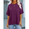 imageANRABESS Women Oversized T Shirts Short Sleeve Summer Casual Loose Top Basic Tee with PocketDark Purple
