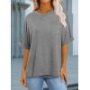 imageANRABESS Women Oversized T Shirts Short Sleeve Summer Casual Loose Top Basic Tee with PocketGray