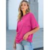 imageANRABESS Women Oversized T Shirts Short Sleeve Summer Casual Loose Top Basic Tee with PocketHot Pink