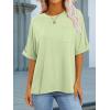 imageANRABESS Women Oversized T Shirts Short Sleeve Summer Casual Loose Top Basic Tee with PocketLight Green