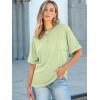 imageANRABESS Women Oversized T Shirts Short Sleeve Summer Casual Loose Top Basic Tee with PocketLight Green