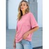 imageANRABESS Women Oversized T Shirts Short Sleeve Summer Casual Loose Top Basic Tee with PocketPink