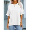 imageANRABESS Women Oversized T Shirts Short Sleeve Summer Casual Loose Top Basic Tee with PocketWhite