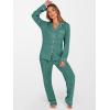imageANRABESS Women Pajama Sets Long Sleeve Button Ribbed Top Pants Matching Lounge Set Casual Fall 2 Piece Outfit Sleepwear PJDeep Green