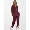 imageANRABESS Women Pajama Sets Long Sleeve Button Ribbed Top Pants Matching Lounge Set Casual Fall 2 Piece Outfit Sleepwear PJDeep Red