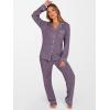 imageANRABESS Women Pajama Sets Long Sleeve Button Ribbed Top Pants Matching Lounge Set Casual Fall 2 Piece Outfit Sleepwear PJPurple