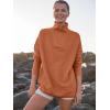 imageANRABESS Women Quarter Zip Oversized Casual Loose Rib Knit Cozy Pullover Sweaters Top 2025 Fall Fashion Outfits ClothesBrick  Orange Rust
