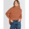 imageANRABESS Women Quarter Zip Oversized Casual Loose Rib Knit Cozy Pullover Sweaters Top 2025 Fall Fashion Outfits ClothesBrick  Orange Rust