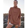 imageANRABESS Women Quarter Zip Oversized Casual Loose Rib Knit Cozy Pullover Sweaters Top 2025 Fall Fashion Outfits ClothesCoffee  Burnt Brown