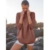 imageANRABESS Women Quarter Zip Oversized Casual Loose Rib Knit Cozy Pullover Sweaters Top 2025 Fall Fashion Outfits ClothesCoffee  Burnt Brown