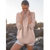 imageANRABESS Women Quarter Zip Oversized Casual Loose Rib Knit Cozy Pullover Sweaters Top 2025 Fall Fashion Outfits ClothesKhaki  Peach Brown